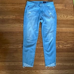 AG Stevie Mid Rise Slim Straight Capri Denim